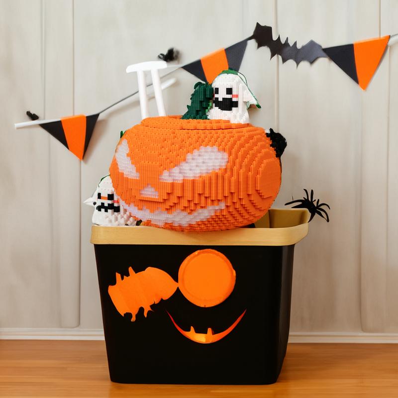 Halloween Pumpkin-Multi color compressed link small building block series