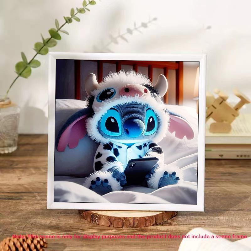 Cartoon Stitch Pattern DIY Diamond Arts Colorful Painting Kit without Frame, 5D Rhinestone Diamond Art Painting, Diamond Art Handicraft Wall Art for Home Decor