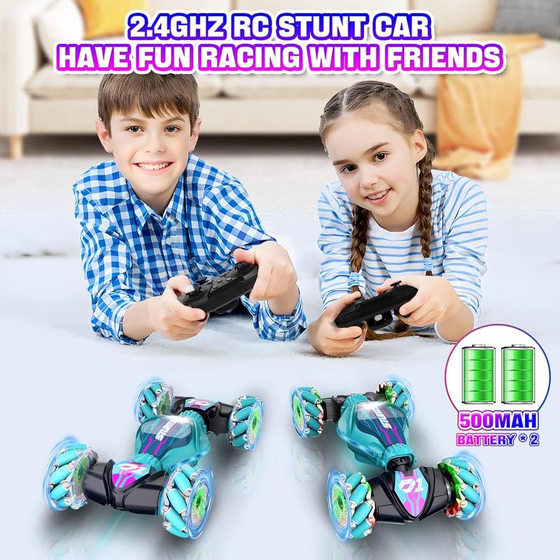 Gesture Sensing RC Stunt Car, Remote Control Car 360? Rotating 4WD 2.4Ghz RC Cars Transform Car Toys with Light & Music for Boys 4-7 Birthday Present for Age 8-12