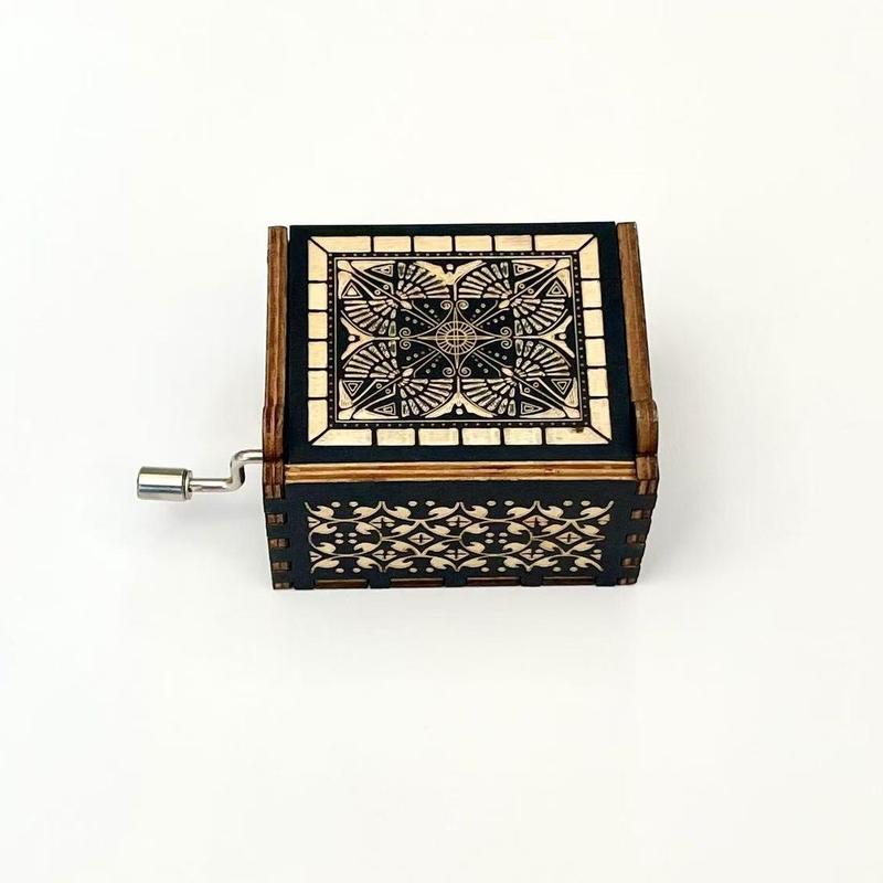 Wooden Hand Crank Haku Music Box decorating room decor desk accessory music box