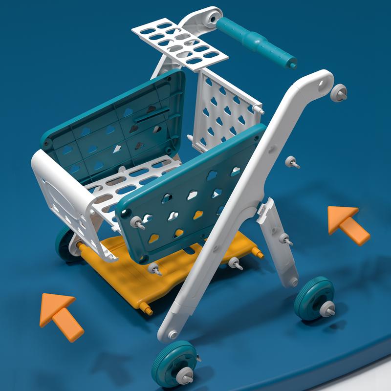 Shopping Cart with Pretend Food, 26 Pcs Toy Series