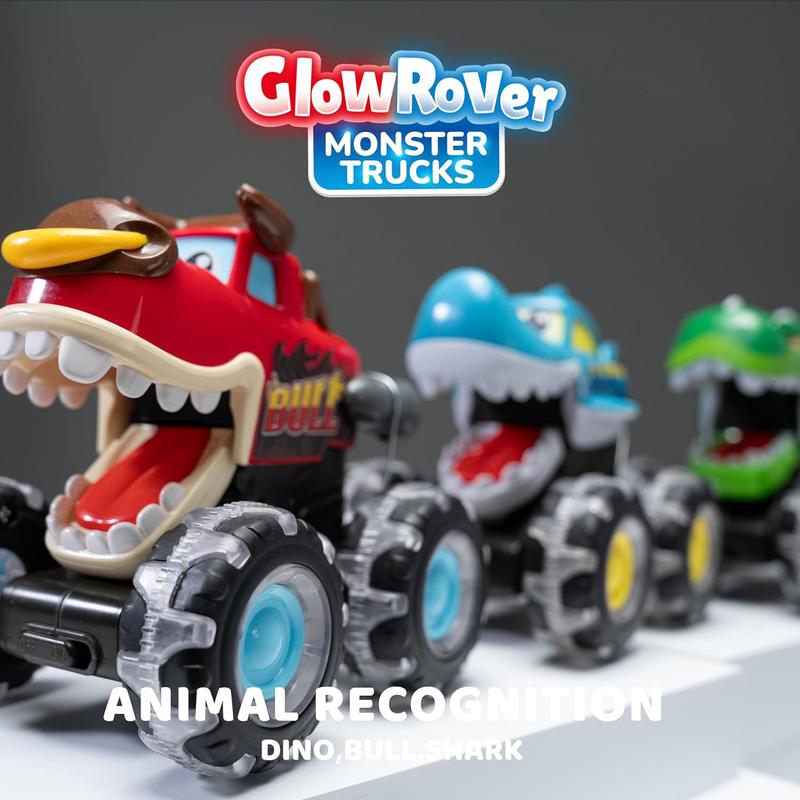 [SUPER SALE] 51%Christmas Gift 3 Pack Monster Truck Toy, Motion Activated Light-Up Cars, Press & Go Cars for Boys Girls