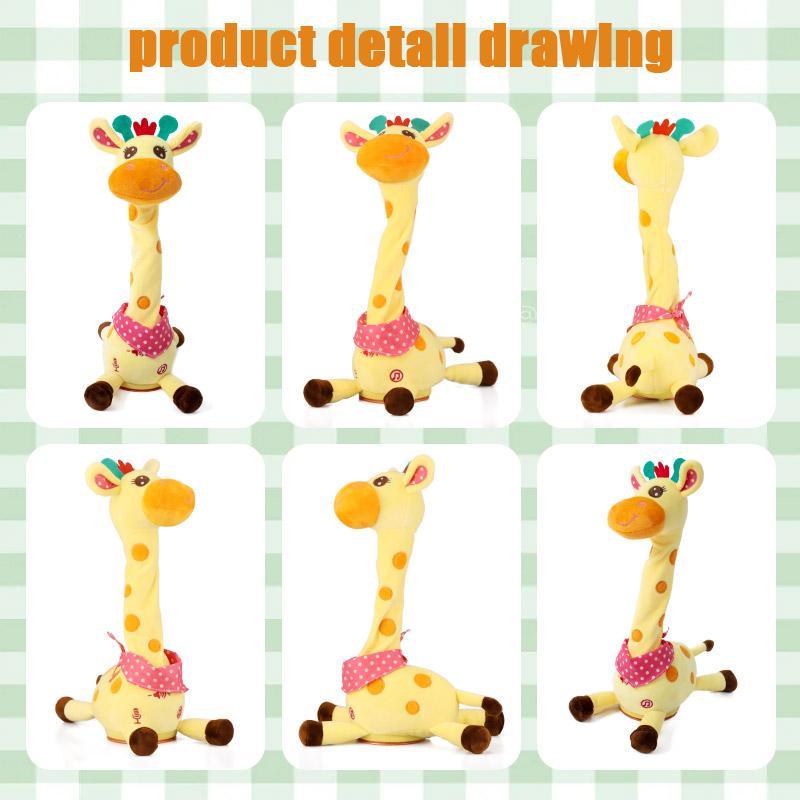 Emoin Dancing Cactus and Giraffe Stuffed Animal Light Up Toys Repeat What You Say Giraffe Gifts,Birthday Gift,Christmas gift