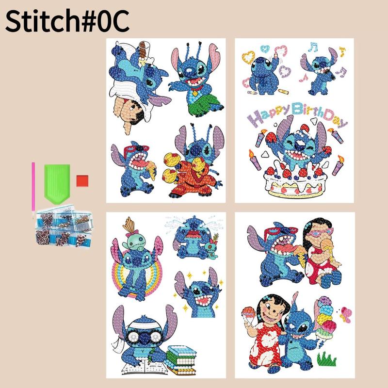 Cartoon Stitch Diamond Art Painting Sticker, 1 Set DIY Diamond Art Painting Sticker, DIY Decorative Art Picture for Home Bedroom