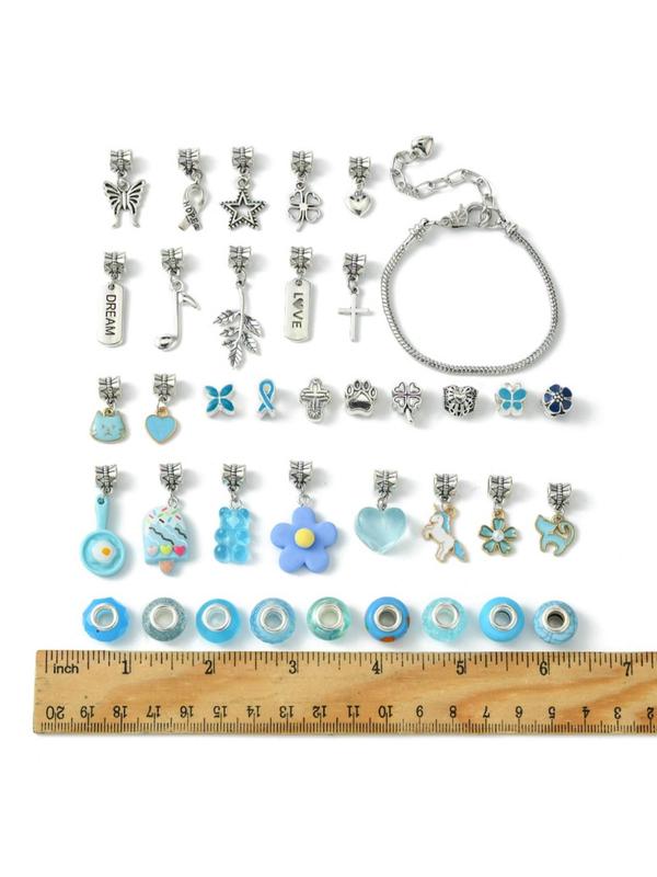 DIY Bracelet Making Kits with Alloy Beads & Pendant, DIY Jewelry Supplies for Bracelet Making, Fashion Accessories for Women & Girls