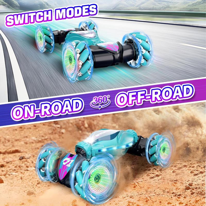 Gesture Sensing RC Stunt Car, Remote Control Car 360? Rotating 4WD 2.4Ghz RC Cars Transform Car Toys with Light & Music for Boys 4-7 Birthday Present for Age 8-12