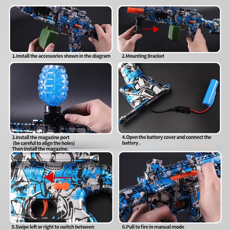 Electric Water Ball Shooting Toy, Automatic Splat Ball Firing Water Toy, Outdoor Game Toy For Ages 14+, Eco-friendly Toy Gift (Gel Beads Not Included)