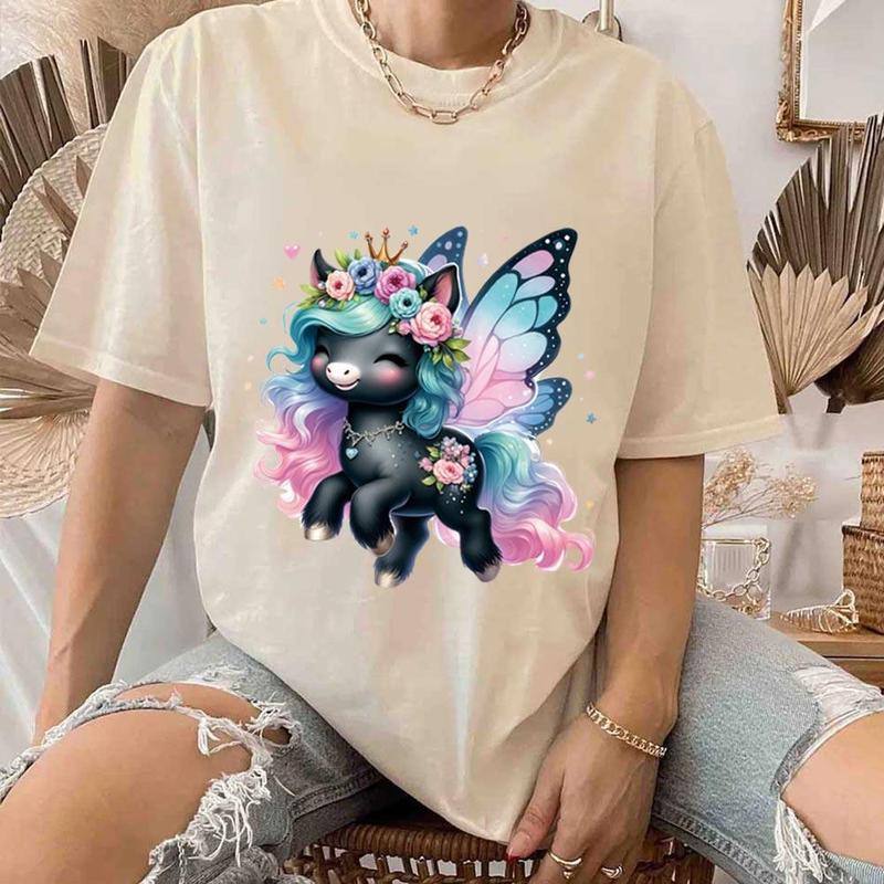 Cartoon Unicorn & Butterfly Pattern DIY Iron Sticker, 6 Counts Cute Pattern Handmade Clothes Ironing Transfers Stickers, DIY Decoration for T-shirt, Jacket, Jeans, Sweatshirt, Hoodie