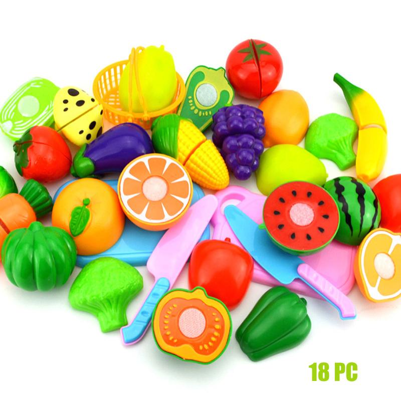 12pcs cut fruits and vegetables to play in children's kitchen DIY toy set