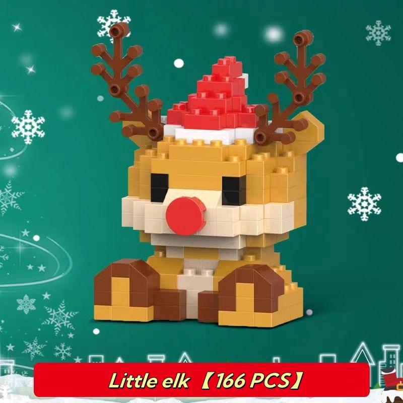 Christmas 2024 Building Blocks(605pcs) - 12 Day Countdown Calendar Gift Box - 6 in 1 Christmas Tree Elk Santa Track Car Blocks Bricks