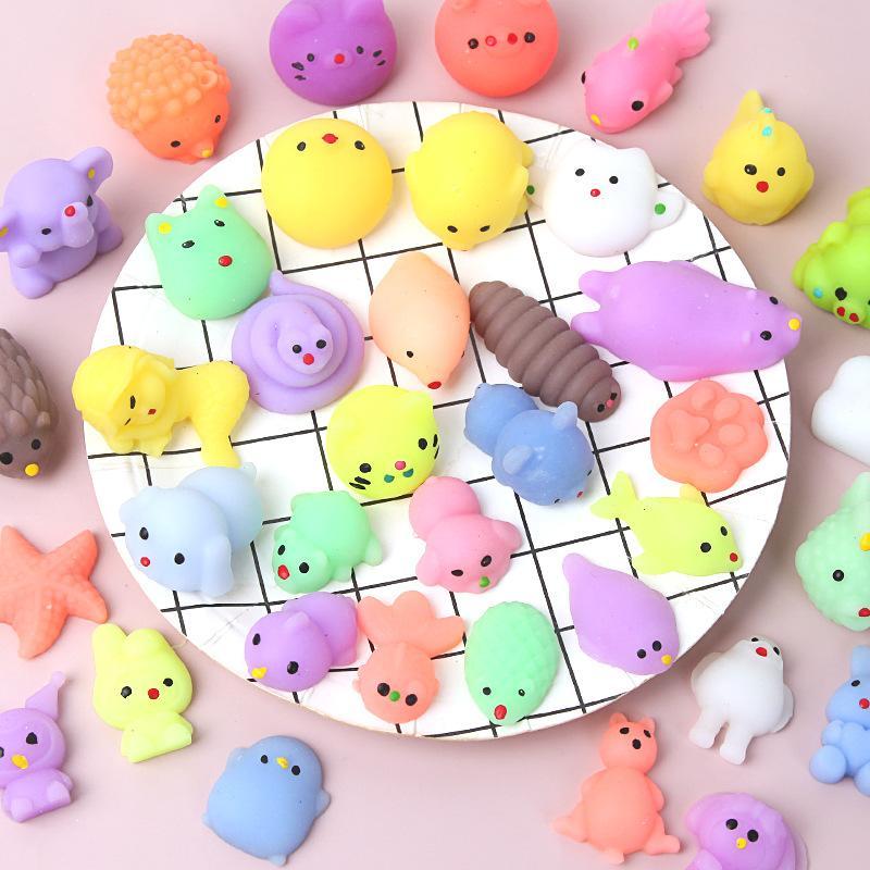 Random Color Mixed Styles Mini Squishy Toy, 10pcs 30pcs Cute Animal Design Squishy Toy, DIY Micro Landscape Decoration, Gift Bag Stuffers, Christmas Gift