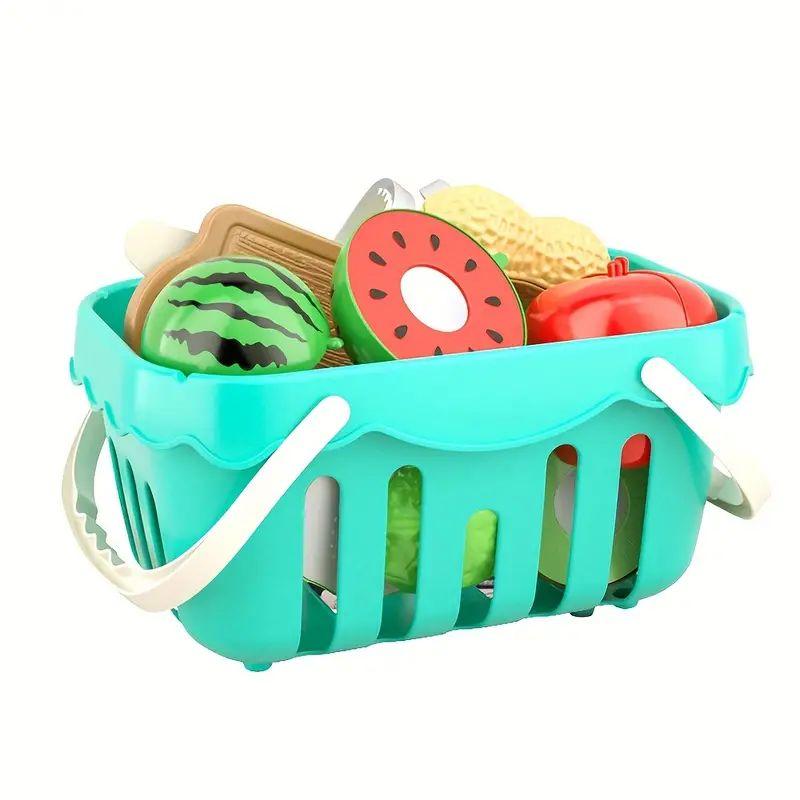 Fun Cutting Food, Fruit And Vegetable Toys, Pretending Food Toy Set, Suitable For Children, Girls, And Boys, Early Basic Skills Development 17 Pieces(Accessories Color Random)