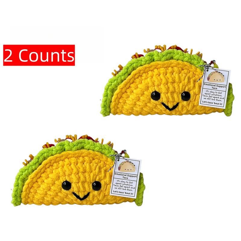 Cute Taco Design Crochet Kit, Handmade Knitting Kit with Front Card, Perfect for Birthday Present Or Room Decoration