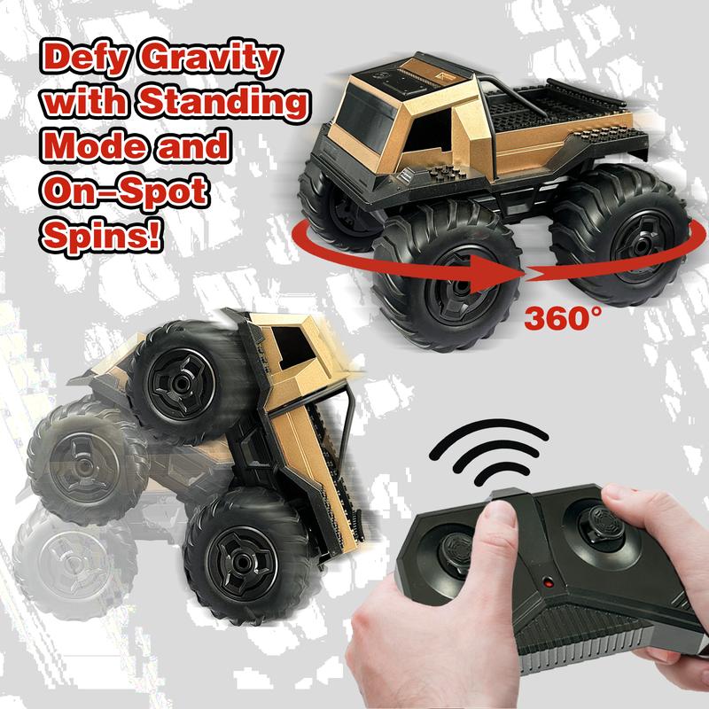 Gold Green Amphibious Remote Control Car Toys for Boys 2.4GHz 1:16 All Terrain Off-Road RC Car Waterproof RC Monster Truck Kids Pool Toys Remote Control Boat Gifts for Kids Boys