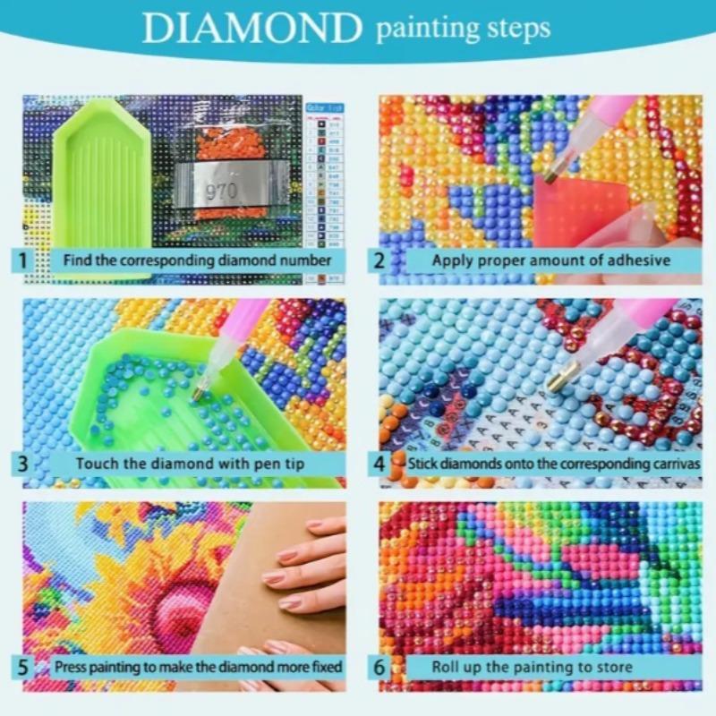 Tulip Garden Pattern Diamond Painting Kit, Flower Pattern DIY Diamond Painting without Frame, DIY Decor Painting for Bedroom Living Room Office