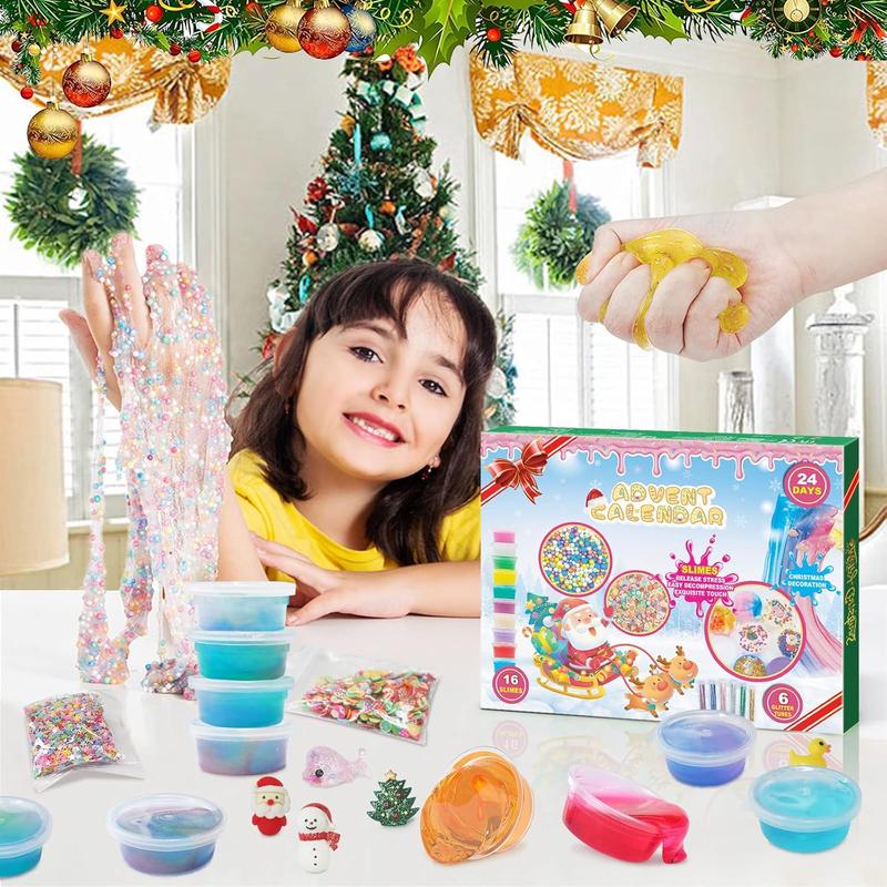 [Maly Home] Advent Calendar 2024, Fluffy Starry Kit - 24 Days of Surprises, Countdown to Christmas DIY Gift for Kids & Teens, Ages 3+