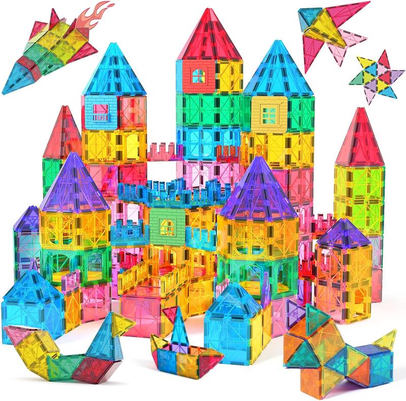 Jasonwell Magnetic Tiles Kids Magnetic Blocks Building Sets 3D Magnet Tile Building Blocks Toy Construction Educational STEM Toys Gifts for Boys Girls  4 5 6 7 8 9 10 11 12 + Year Old magnetic tiles magnet tiles