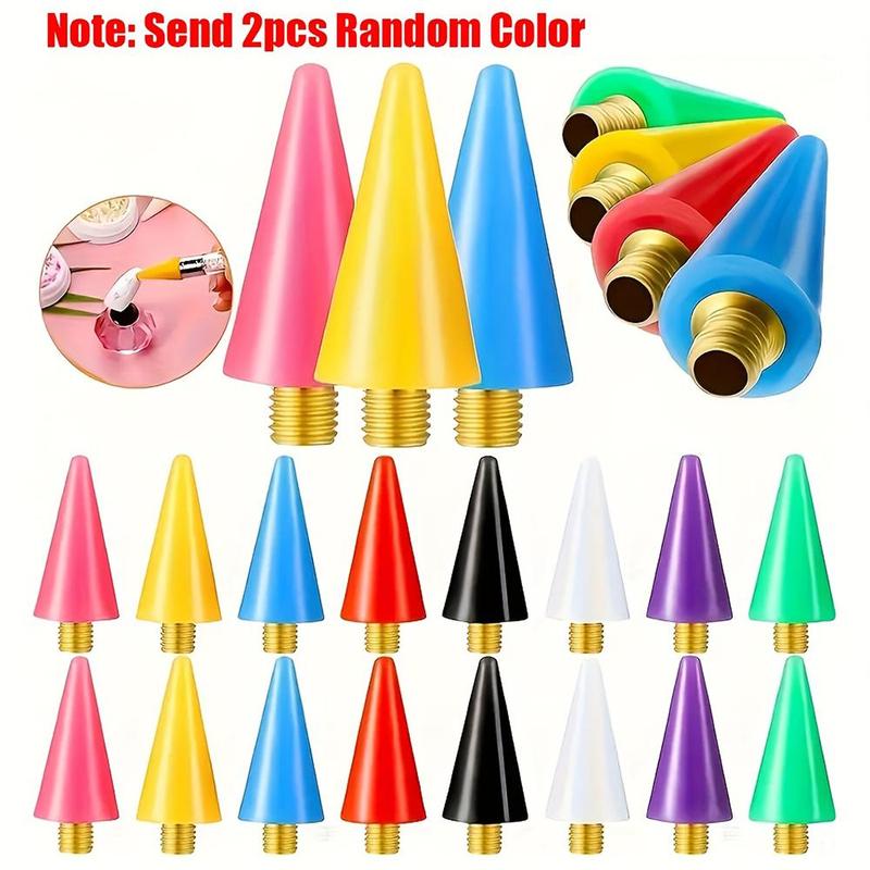 Random Color Diamond Art Painting Tool, 2 Counts Self-adhesive Drill Pen Replacement Tip, Suitable for 5D DIY Painting Crafts Cross Nail Point Pen, Christmas Gift