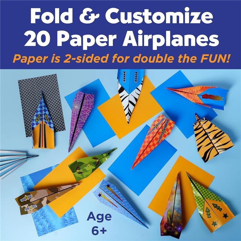 Creativity for Kids Paper Airplane Squadron - 20 Paper Airplanes Craft Kit for Boys and Girls