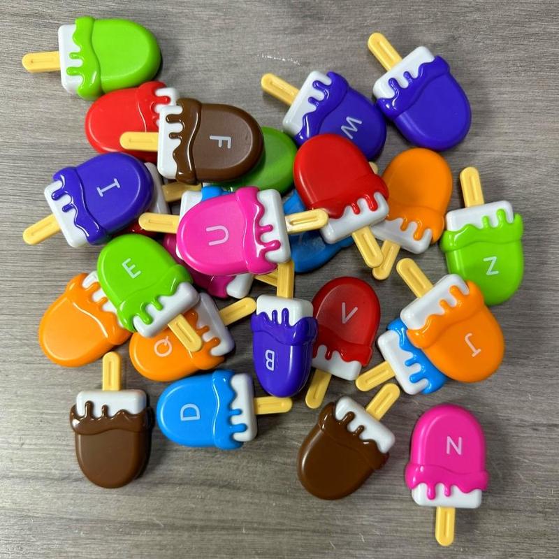 Ice Cream Shaped Alphabet Letters Matching Toy, 52pcs set Counting Toy, Learning Toy for Boys Girls, Fine Motor Skills Toys