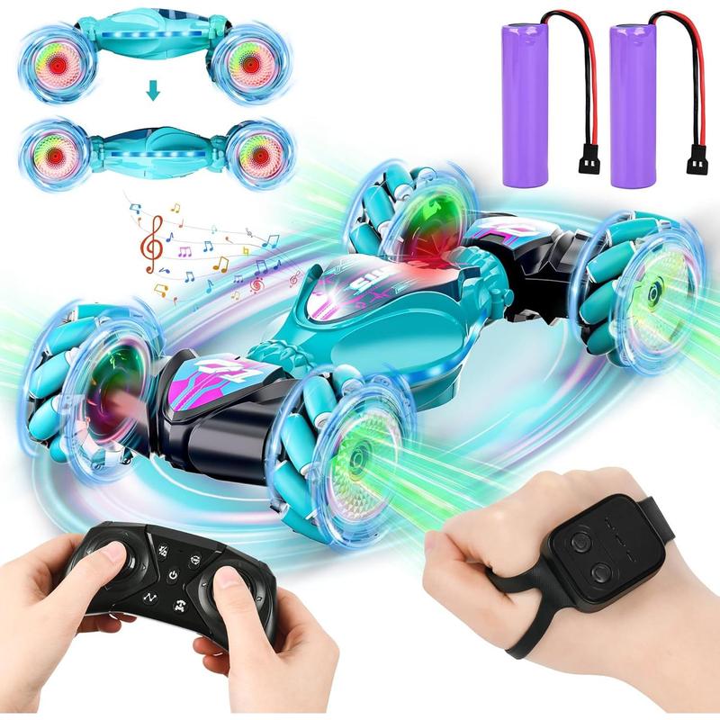 Gesture Sensing RC Stunt Car, Remote Control Car 360? Rotating 4WD 2.4Ghz RC Cars Transform Car Toys with Light & Music for Boys 4-7 Birthday Present for Age 8-12