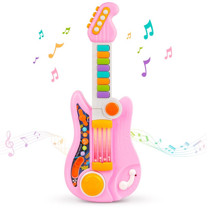 Musical Toys Kids Guitar 2 in 1 Musical Instruments for Kids Piano Toddler Toy Guitar with Strap Electric Guitar Music Toys for 3-6 Year Old Boys Girls Gifts