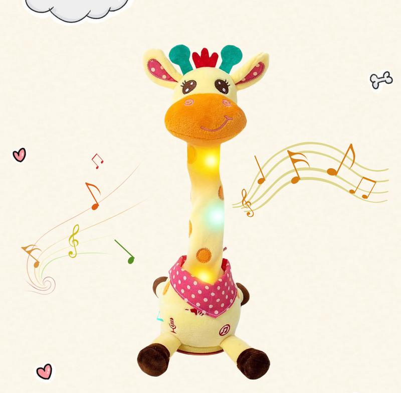 Emoin Dancing Cactus and Giraffe Stuffed Animal Light Up Toys Repeat What You Say Giraffe Gifts,Birthday Gift,Christmas gift