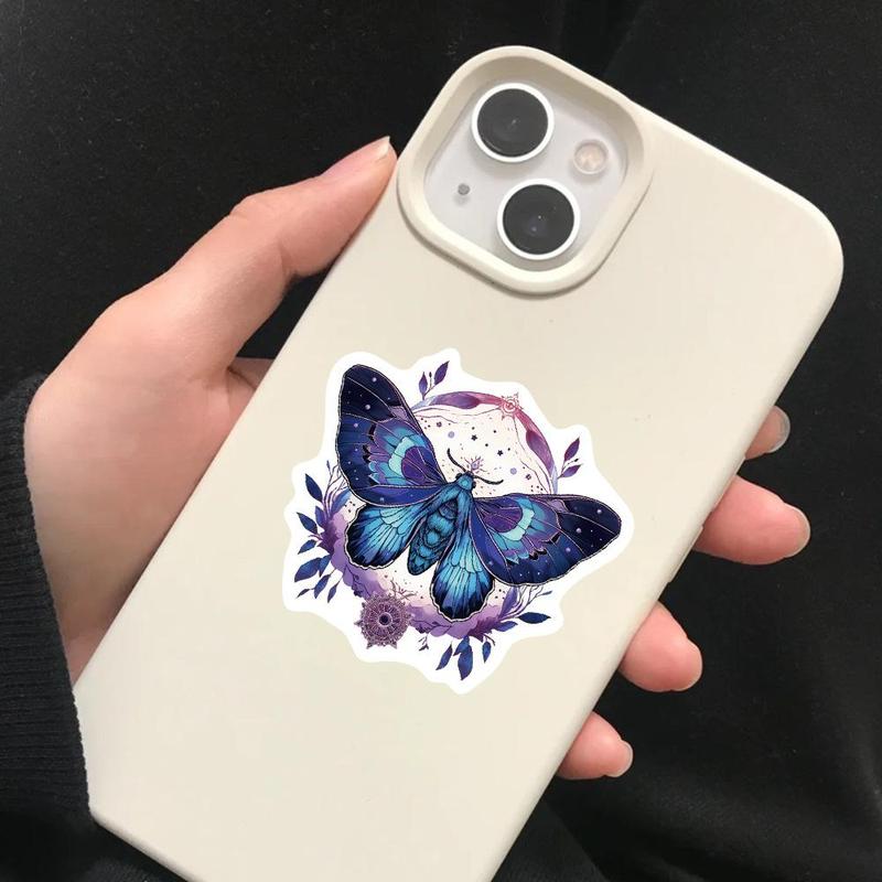 Cartoon Moth Pattern Sticker (50pcs), Waterproof Decorative Sticker, DIY Creative Sticker for Toy Water Bottle Luggage Skateboard Journal Scrapbook Gift Wrapping, Home Essentials