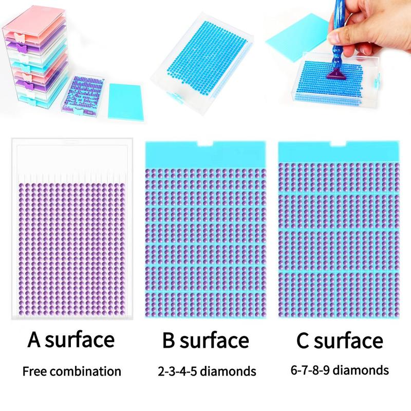 Diamond Arts Colorful Painting Tool, DIY Diamond Arts Colorful Painting Tray without Storage Rack, Drill Tray Plate for DIY Diamond Arts Cross Stitch