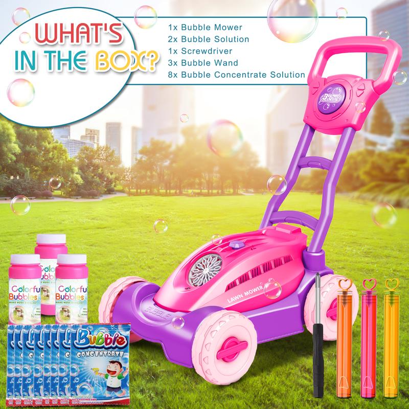 2024 Christmas Gifts for Kids Bubble Lawn Mower Machine Bubble Blaster   Backyard Outdoor Toy for Girls and Boys Birthday Gift