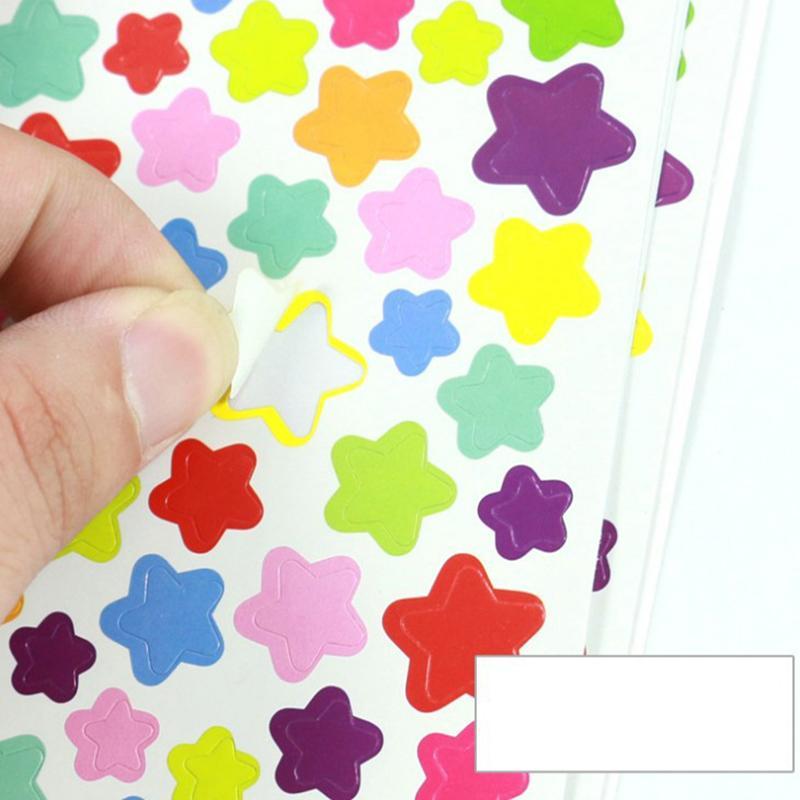 6 Sheets Heart star polka Dot Shaped Sticker, Colorful Decorative Sticker For DIY Scrapbooking Photo Album Diary