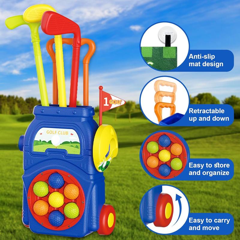 Kids Golf Clubs 3-5 Upgraded Kids Golf Club Set with Putting Mat Toddler Golf Set the Best 3 Year Old Boy Birthday Gift Outdoor Toys for Toddlers 1-3