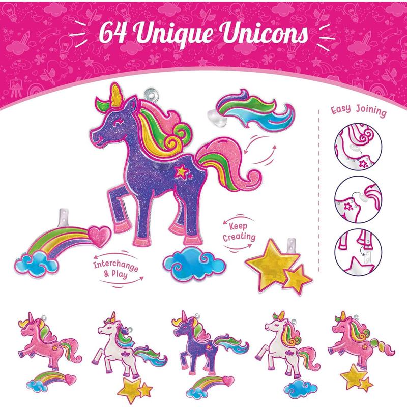 Window Art Princess & Unicorn | Suncatcher Kit | Unicorn Gifts for Girls Age 6-8 | Arts and Crafts for Kids Ages 8-12 | Birthday Gifts for Girls & Boys | Stained Glass Kit Toys for Ages 8-13