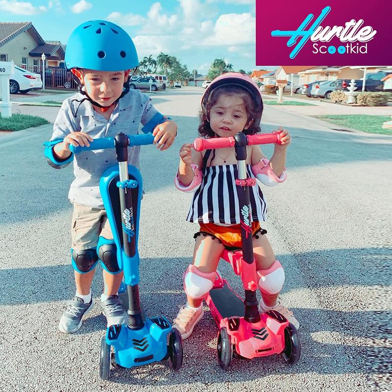 Kid's 3-Wheeled Scooter - LED Wheel Lights, Adjustable Lean-to-Steer Handlebar, Foldable Seat & Brake - for Ages 1 - 14!