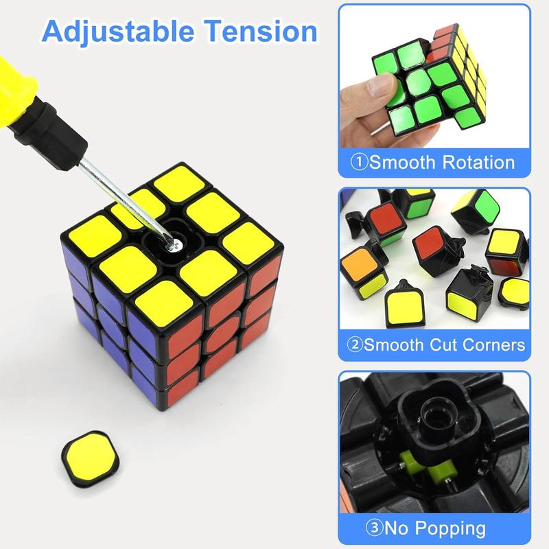 Speed Cube Set 5 Pack, 2x2 3x3 4x4 Megaminx and Pyramid Cube, Puzzle Cube Toy Brain Game Gift for Kids Adults