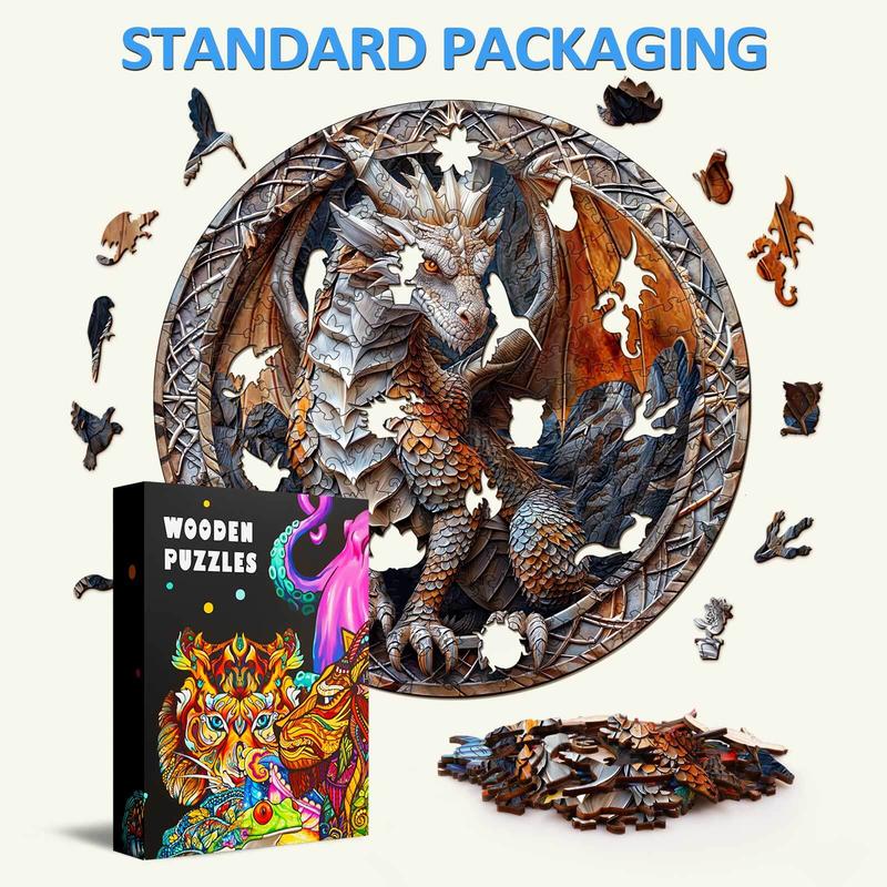 3D Cave Dragon Wooden Jigsaw Puzzle - Classic & Novelty Toy 3d  wooden