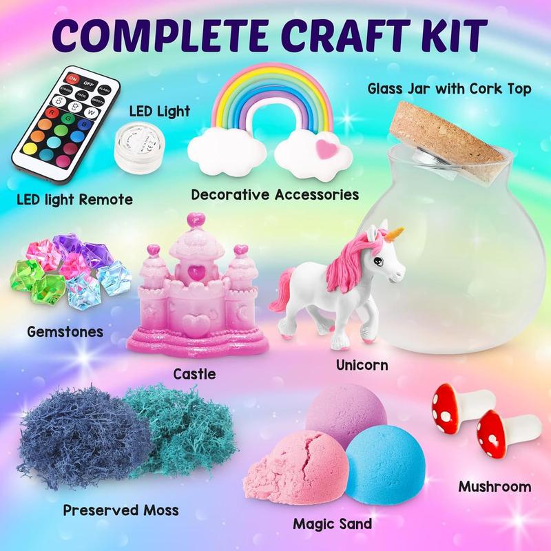 Christmas gift Night Light Unicorn Terrarium Kit for Kids: Christmas Gift  DIY Unicorn Arts & Crafts Kit for Girls Aged 4-8 Magical Gift