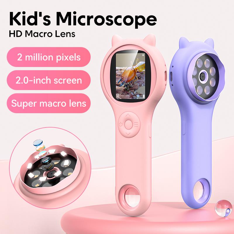 Early Learning Toy Electronic Magnifying Glass. Kids Observe Plants, Insects Rechargeable and portable, HD pixel picture, inspire your child's curiosity to explore. Suitable as a holiday gift for kids