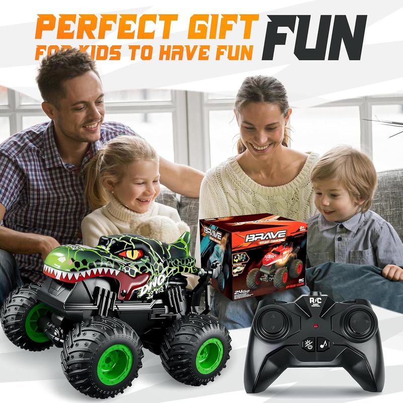 BEZGAR RC Cars - T201 2.4GHz Remote Control Monster Truck with Lights and 360 Rotate, 1:20 Stunt Dancing All Terrain Remote Control Car Dinosaur Toys Gift for Kids 8+ Years Old cars kids