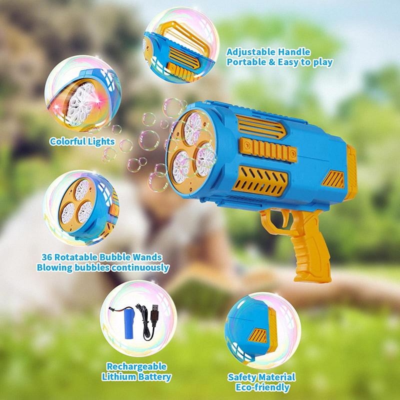 Automatic Colorful Light Bubble Machine Toy Bubble Blaster Best Gift Toy