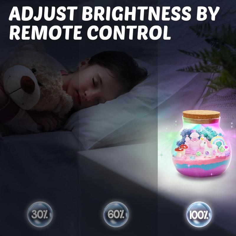 Christmas gift Night Light Unicorn Terrarium Kit for Kids: Christmas Gift  DIY Unicorn Arts & Crafts Kit for Girls Aged 4-8 Magical Gift