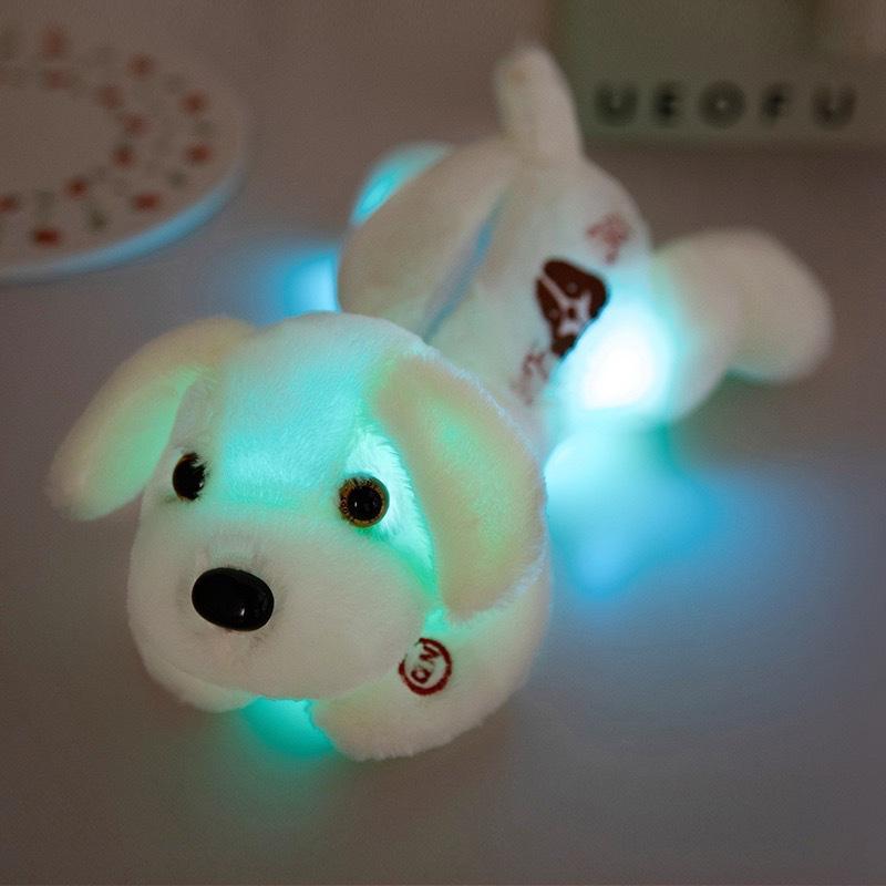 35cm 13.77in LED Dog, 1 Count Plush Toy Glow in the Night Plush Dog Toy (Battery Not Included) Soft Cartoon Dog Stuffed Animals Christmas Birthday Gift