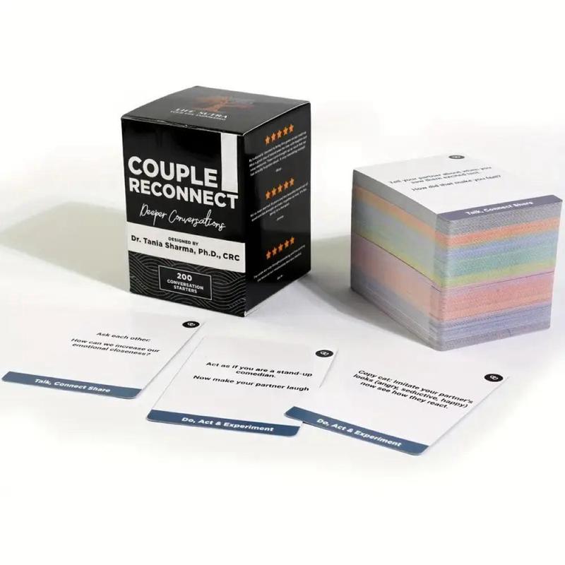 Couple Reconnect Conversation Card Game, 1 Box 200 Themed Conversation Card Game, Creative Small Gift, Holiday Accessory, Birthday Party Supplies