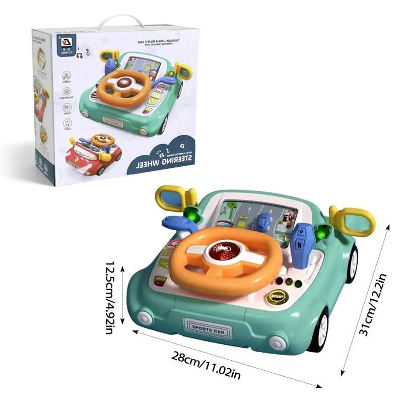 Car Steering Wheel Toy, Simulation Driving Light Music Multifunctional Toy, Best Gift Toy