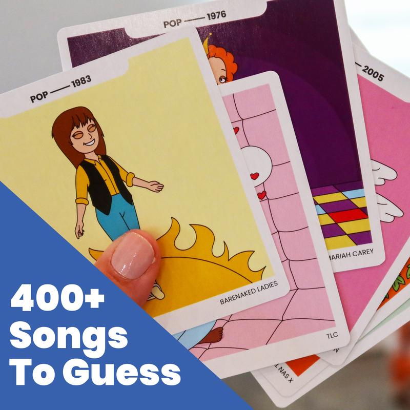 Name That Toon Music Trivia Card Game - Guess The Song and Artist with Cartoon Cards from the 70s to the 20s