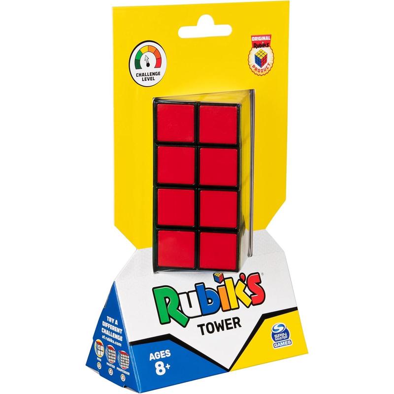 Rubik’s Tower, 2x2x4 Complex Color-Matching Puzzle Travel Problem-Solving Cube Challenging Brain Teaser Fidget Toy, for Adults & Kids Ages 8 and up