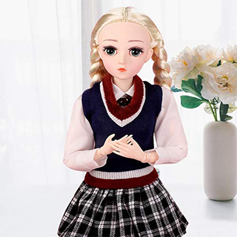 UCanaan BJD Dolls 1 4 SD Smart Doll 18 Inch 18 Ball Jointed Doll DIY Toys with Full Set Clothes Shoes Wig Makeup, Best Gitfs for Girls Christmas Birthday