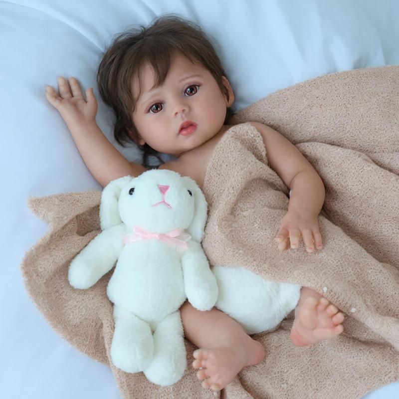 [IN STOCK] Realistic Reborn Baby Dolls - 18 Inch Silicone Baby Girl, Real Life Dolls with Full Body Vinyl, Newborn Lifelike Weighted Dolls for Ages 3+ Gift