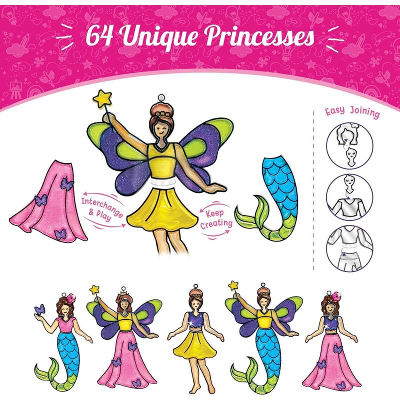 Window Art Princess & Unicorn | Suncatcher Kit | Unicorn Gifts for Girls Age 6-8 | Arts and Crafts for Kids Ages 8-12 | Birthday Gifts for Girls & Boys | Stained Glass Kit Toys for Ages 8-13