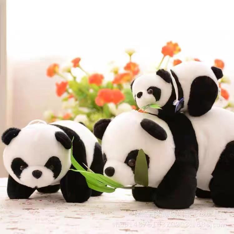 Black and white panda doll plush toy, Chinese giant panda lying down pillow doll, children's girl and boy gift